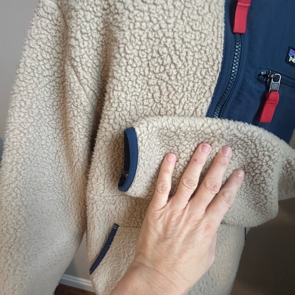 Patagonia Retro X Fleece Blue and Cream Red Small - Picture 4 of 7